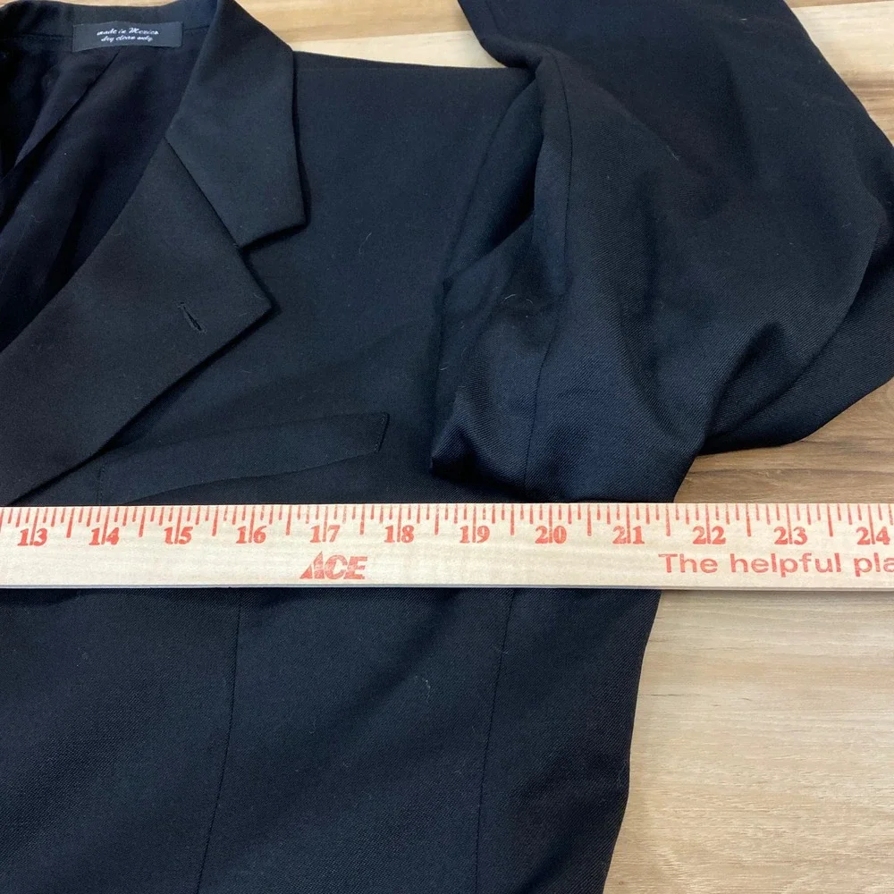 Andrew Fezza Blazer Mens 40S Black Super 100s Wool 3 Button Sport Coat 40SH - Picture 9 of 11